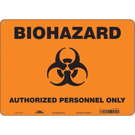 Safety Sign, 10 in Height, 14 in Width, Aluminum, Horizontal Rectangle, English, 447W61 MPN:447W61