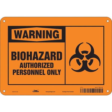 Safety Sign, 7 in Height, 10 in Width, Fiberglass, Vertical Rectangle, English, 447X44 MPN:447X44