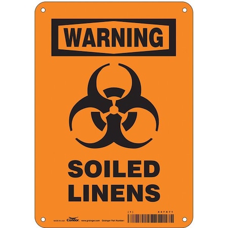 Biohazard Sign, 10 in H, 7 in W, Horizontal Rectangle, English, 447X71 MPN:447X71