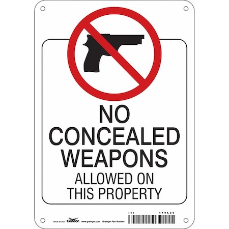 Safety Sign, 10 in Height, 7 in Width, Aluminum, Horizontal Rectangle, English, 449L20 MPN:449L20