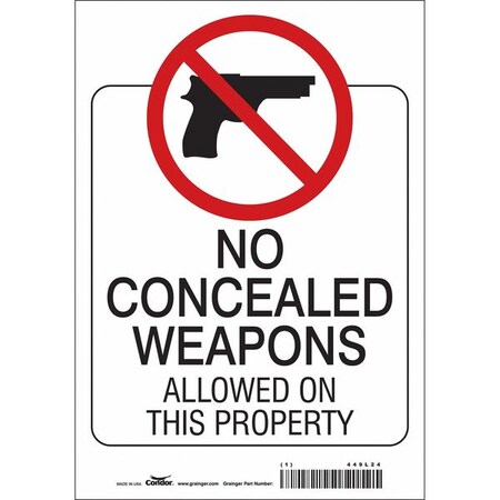 Safety Sign, 10 in Height, 7 in Width, Vinyl, Horizontal Rectangle, English, 449L24 MPN:449L24
