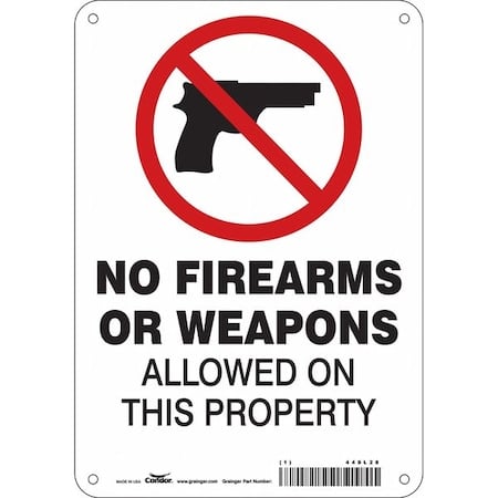 Safety Sign, 10 in Height, 7 in Width, Polyethylene, Horizontal Rectangle, English, 449L28 MPN:449L28