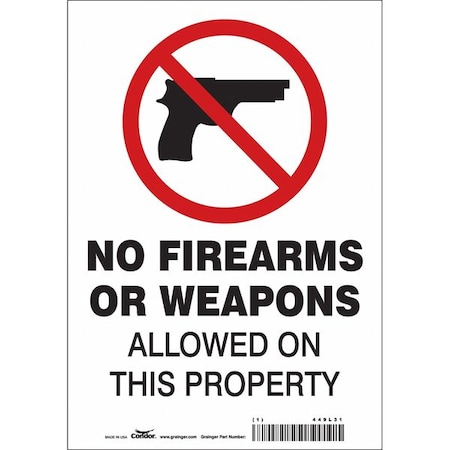 Safety Sign, 10 in Height, 7 in Width, Vinyl, Horizontal Rectangle, English, 449L31 MPN:449L31