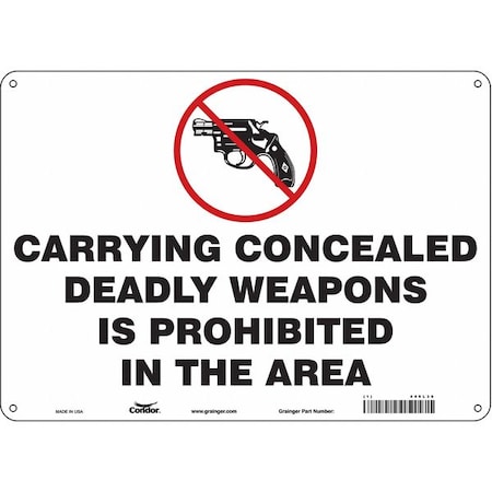 Safety Sign, 10 in Height, 14 in Width, Polyethylene, Horizontal Rectangle, English, 449L36 MPN:449L36
