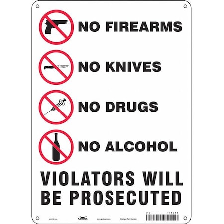 Safety Sign, 14 in Height, 10 in Width, Aluminum, Vertical Rectangle, English, 449L40 MPN:449L40