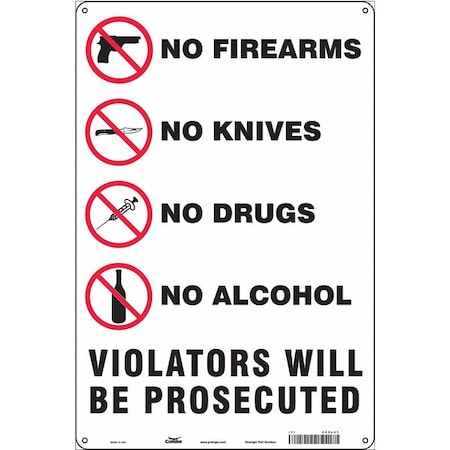 Safety Sign, 18 in H, 12 in W, Aluminum, Vertical Rectangle, English, 449L41 MPN:449L41
