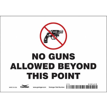 Safety Sign, 5 in Height, 7 in Width, Vinyl, Horizontal Rectangle, English, 449L65 MPN:449L65