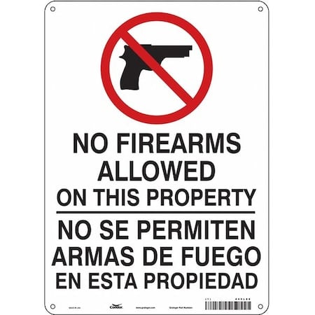 Safety Sign, 14 in Height, 10 in Width, Aluminum, Vertical Rectangle, English, Spanish, 449L86 MPN:449L86