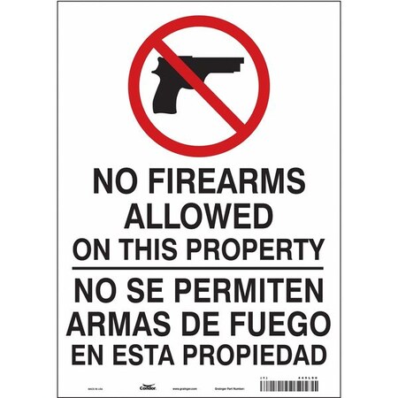 Safety Sign, 14 in Height, 10 in Width, Vinyl, Vertical Rectangle, English, Spanish, 449L90 MPN:449L90