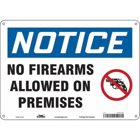 Safety Sign, 10 in Height, 14 in Width, Polyethylene, Horizontal Rectangle, English, 449L94 MPN:449L94