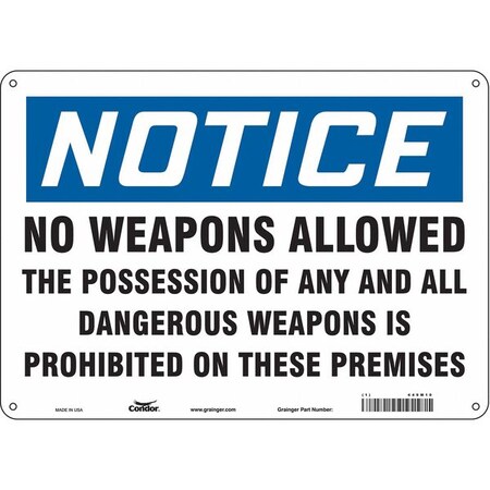 Safety Sign, 10 in Height, 14 in Width, Vinyl, Horizontal Rectangle, English, 449M10 MPN:449M10