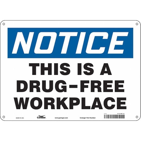 Safety Sign, 10 in Height, 14 in Width, Aluminum, Horizontal Rectangle, English, 449M18 MPN:449M18