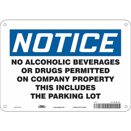Safety Sign, 7 in Height, 10 in Width, Aluminum, Vertical Rectangle, English, 449M23 MPN:449M23