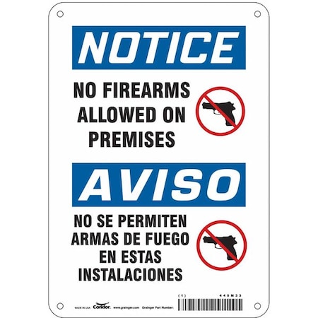 Safety Sign, 10 in Height, 7 in Width, Polyethylene, Horizontal Rectangle, English, 449M33 MPN:449M33