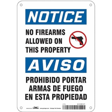 Safety Sign, 10 in Height, 7 in Width, Aluminum, Horizontal Rectangle, English MPN:449M37