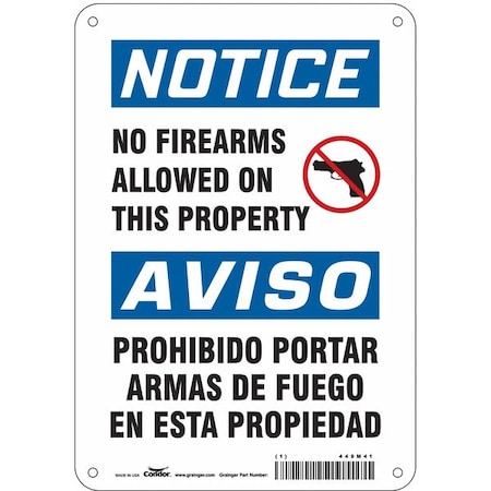 Safety Sign, 10 in Height, 7 in Width, Vinyl, Horizontal Rectangle MPN:449M41