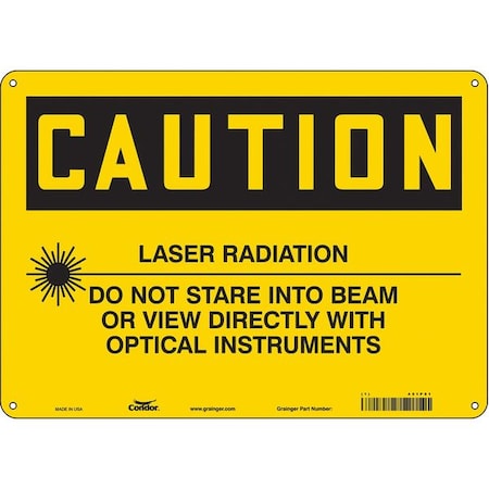 Safety Sign, 10 in Height, 14 in Width, Aluminum, Horizontal Rectangle, English, 451P91 MPN:451P91