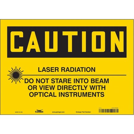 Safety Sign, 10 in Height, 14 in Width, Vinyl, Horizontal Rectangle, English, 451P96 MPN:451P96