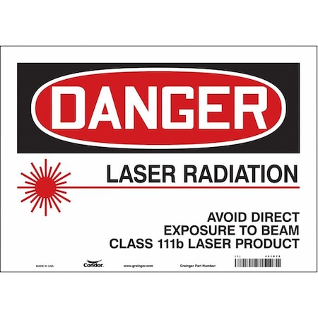 Safety Sign, 10 in Height, 14 in Width, Vinyl, Horizontal Rectangle, English, 451R79 MPN:451R79