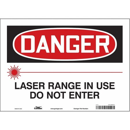 Safety Sign, 10 in Height, 14 in Width, Vinyl, Horizontal Rectangle, English, 451R97 MPN:451R97