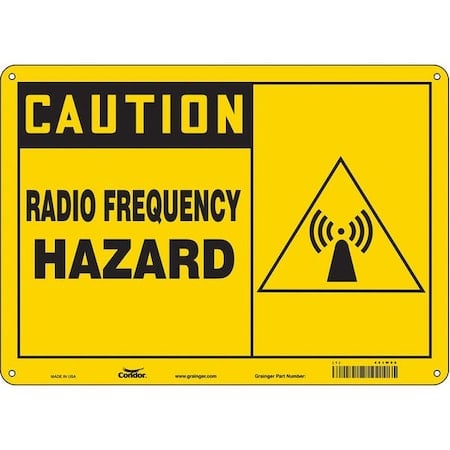 Safety Sign Radiofrequency/Microwave, 10 in Height, 14 in Width, Aluminum, Horizontal Rectangle MPN:451W96