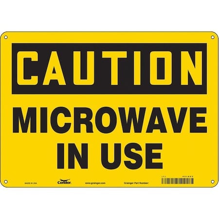 Safety Sign Radiofrequency/ Microwave, 10 in H, 14 in W, Aluminum, Horizontal Rectangle, 451X03 MPN:451X03