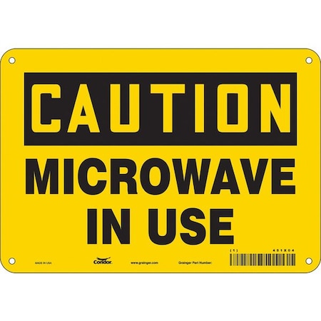 Safety Sign Radiofrequency/ Microwave, 7 in H, 10 in W, Polyethylene, Vertical Rectangle, 451X04 MPN:451X04