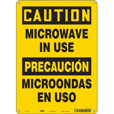 Safety Sign, 10 in H, 14 in W, Polyethylene, Horizontal Rectangle, Spanish, 451X36 MPN:451X36