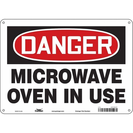 Safety Sign Radiofrequency/ Microwave, 10 in H, 14 in W, Aluminum, Horizontal Rectangle, 451X47 MPN:451X47