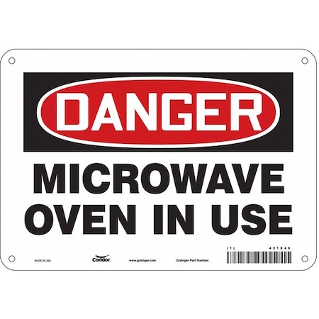 Safety Sign Radiofrequency/ Microwave, 7 in H, 10 in W, Polyethylene, Vertical Rectangle, 451X48 MPN:451X48