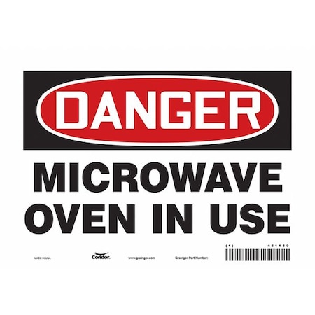 Safety Sign Radiofrequency/Microwave, 7 in H, 10 in W, Vinyl, Vertical Rectangle, 451X50 MPN:451X50
