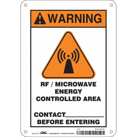 Safety Sign, 10 in Height, 7 in Width, Aluminum, Horizontal Rectangle, English, 451X94 MPN:451X94