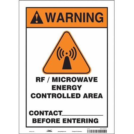 Radiation & Laser Sign, 14 in H x 10 in W, Vinyl, Vertical Rectangle MPN:451X99