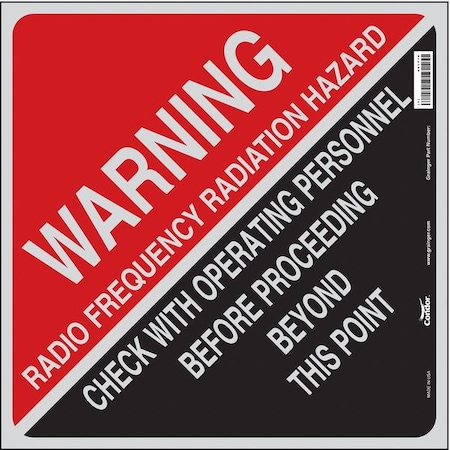 Radiation & Laser Sign, 18 in H x 18 in W, Vinyl, Square MPN:451Y10