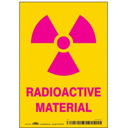 Radiation & Laser Sign, 5 in H x 3 1/2 in W, Vinyl, Vertical Rectangle MPN:451Y20