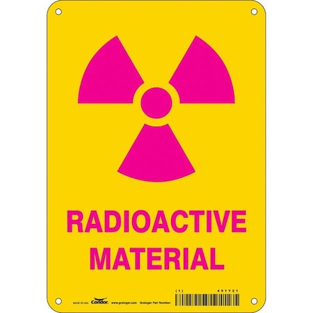 Safety Sign, 10 in Height, 7 in Width, Polyethylene, Horizontal Rectangle, English, 451Y21 MPN:451Y21