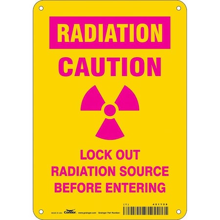 Safety Sign, 10 in Height, 7 in Width, Polyethylene, Horizontal Rectangle, English, 451Y58 MPN:451Y58
