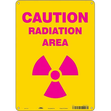 Radiation Safety Sign, 14 in H, 10 in W, Polyethylene, Vertical Rectangle, 451Y71 MPN:451Y71