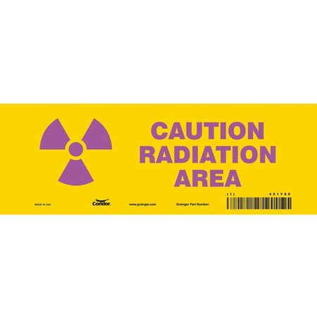 Safety Sign, 3 1/2 in H, 10 in W, Vinyl, Vertical Rectangle, 451Y88, PK10 MPN:451Y88