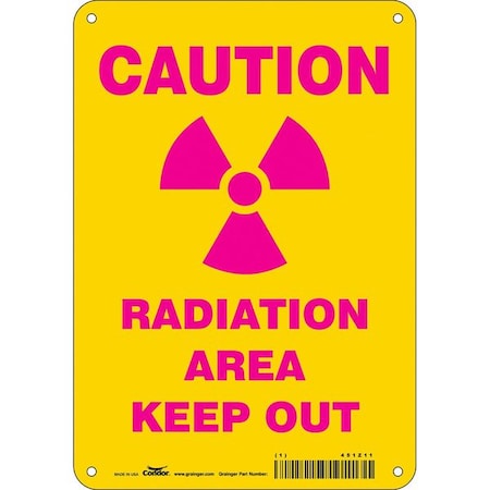 Safety Sign, 10 in Height, 7 in Width, Polyethylene, Horizontal Rectangle, English, 451Z11 MPN:451Z11