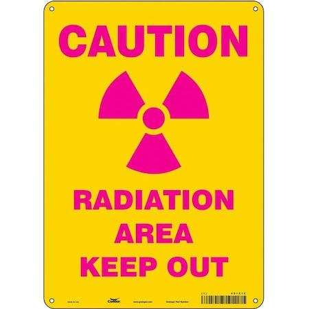 Radiation Safety Sign, 14 in H, 10 in W, Polyethylene, Vertical Rectangle, 451Z12 MPN:451Z12