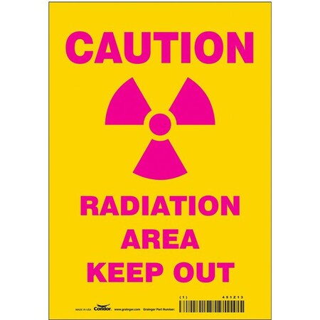 Safety Sign, 10 in Height, 7 in Width, Vinyl, Horizontal Rectangle, English, 451Z13 MPN:451Z13