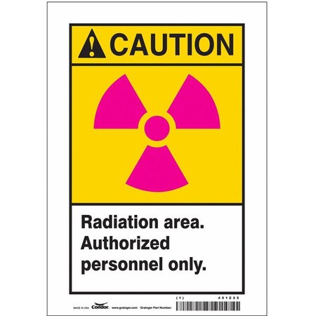 Safety Sign, 10 in Height, 7 in Width, Vinyl, Horizontal Rectangle, English, 451Z25 MPN:451Z25