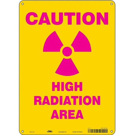 Radiation Safety Sign, 14 in H, 10 in W, Polyethylene, Vertical Rectangle, 451Z46 MPN:451Z46