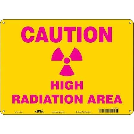 Safety Sign, 10 in Height, 14 in Width, Aluminum, Horizontal Rectangle, English, 451Z50 MPN:451Z50