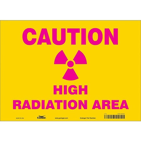 Safety Sign, 10 in Height, 14 in Width, Vinyl, Horizontal Rectangle, English, 451Z54 MPN:451Z54