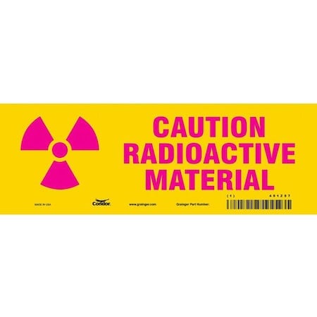 Safety Sign, 3 1/2 in H, 10 in W, Vinyl, Vertical Rectangle, 451Z57 MPN:451Z57