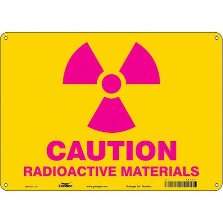 Radiation Safety Sign, 10 in H, 14 in W, Polyethylene, Horizontal Rectangle, 451Z71 MPN:451Z71