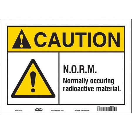 Safety Sign, 10 in Height, 14 in Width, Vinyl, Horizontal Rectangle, English, 451Z79 MPN:451Z79