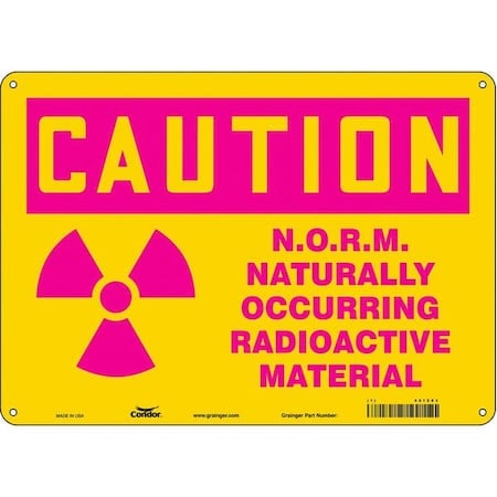 Safety Sign, 10 in Height, 14 in Width, Polyethylene, Horizontal Rectangle, English, 451Z83 MPN:451Z83